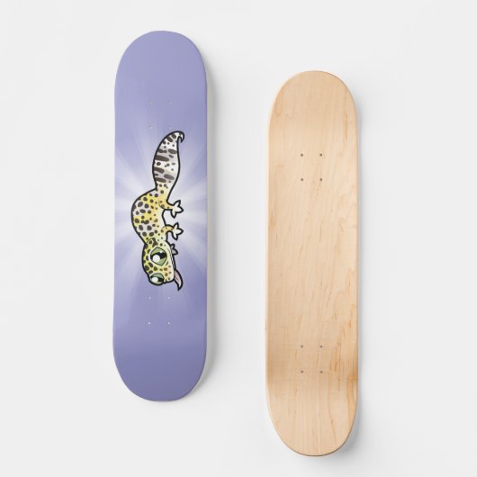 Cartoon Leopard Gecko Skateboard (Voorkant)