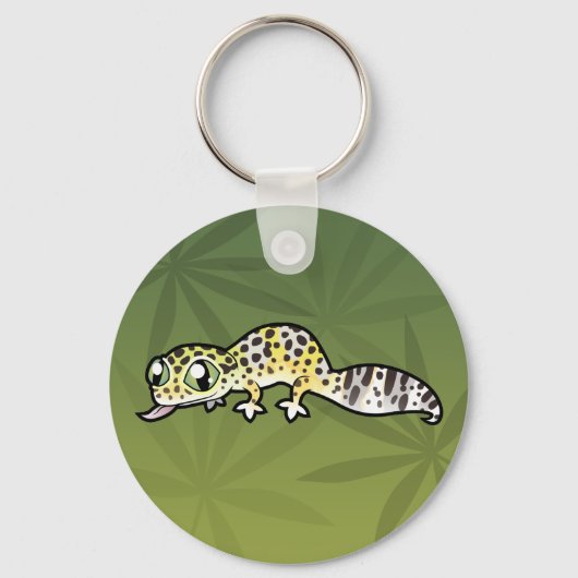 Cartoon Leopard Gecko Sleutelhanger (Voorkant)