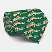 Cartoon Leopard Gecko Stropdas (Opgerold)