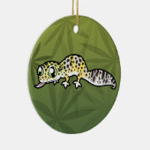 Cartoon Leopard Gecko (voeg je eigen bericht toe) Keramisch Ornament (Rechts)