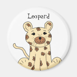 Cartoon Leopard Magneet
