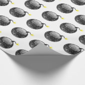 Cartoon Letterpress Style Bomb Cadeaupapier (Hoek)