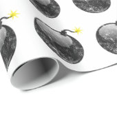 Cartoon Letterpress Style Bomb Cadeaupapier (Rol Hoek)