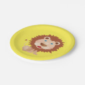 Cartoon Leuk Circus Leeuw Verjaardagsfeest Papieren Bordje (Gekanteld)