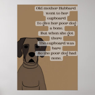 cartoon leuk oude moeder Hubbard crème rhyme Poster