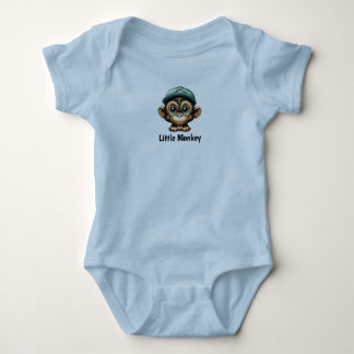 Cartoon Leuke Baby met Pet Zegt Kleine Aap Romper