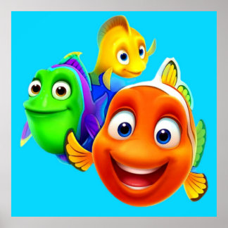 Cartoon leuke belletjes poster