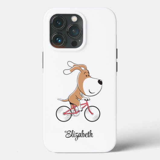 Cartoon Leuke Hond Puppy Fietsfiets Fietsen Case-Mate iPhone Case (Achterkant)