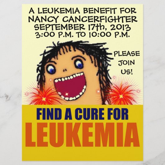 Cartoon Leukemia Cancer Benefit Flyer (Achterkant)
