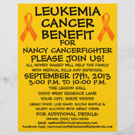 Cartoon Leukemie Kanker Benefit Flyer