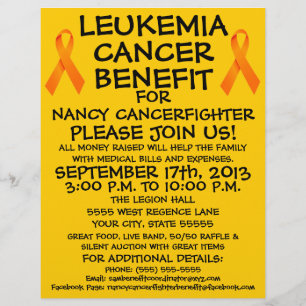 Cartoon Leukemie Kanker Benefit Flyer