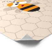 Cartoon Lief Grappig Honing Bij Honingraat Poster (Hoek)