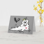 Cartoon Liefdes Slak Monster Kaart (Gele Bloem)