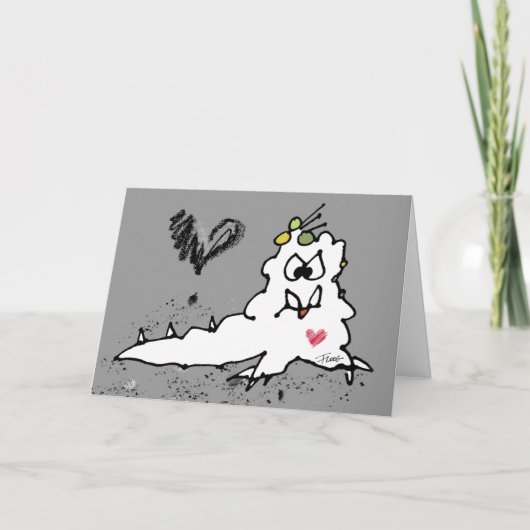 Cartoon Liefdes Slak Monster Kaart (Voorkant)