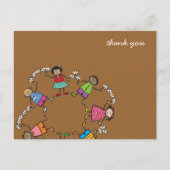 Cartoon Lieve Gelukkige Kinderen Vrienden Rond de  Briefkaart (Voorkant)