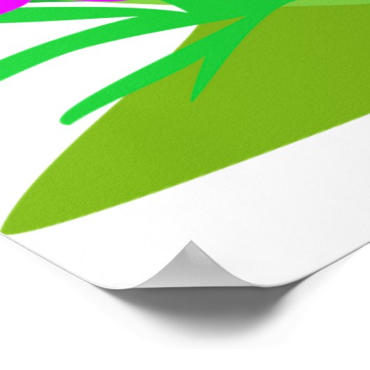 Cartoon lieveheersbeestje Boog en Bloemen Poster (Hoek)