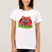 Cartoon lieveheersbeestje Boog en Bloemen T-shirt (Voorkant)