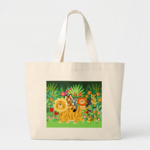 Cartoon Liger en aangepaste tas van vrienden