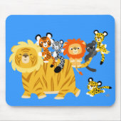 Cartoon Liger en Friends mousepad Muismat (Voorkant)
