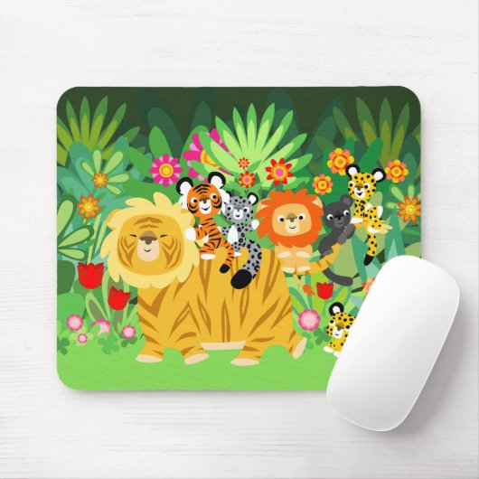 Cartoon Liger en Friends mousepad Muismat (Met muis)