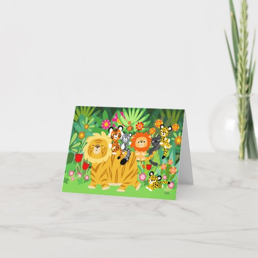 Cartoon Liger en Friends notecard Kaart (Voorkant)