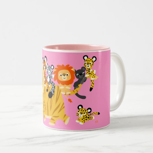 Cartoon Liger en mok vrienden (Voorkant rechts)