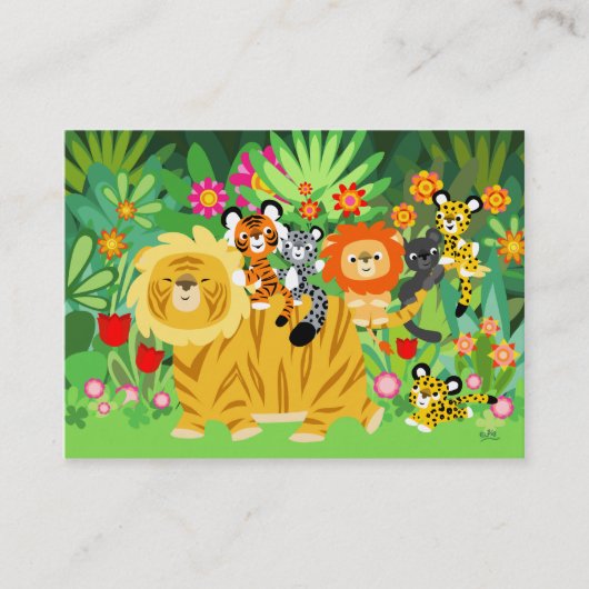 Cartoon Liger en vrienden ACEO/Visitekaartje Visitekaartje (Voorkant)