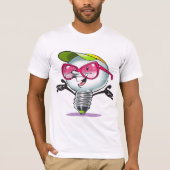 Cartoon Lightbulb Mannen T-shirt (Voorkant)