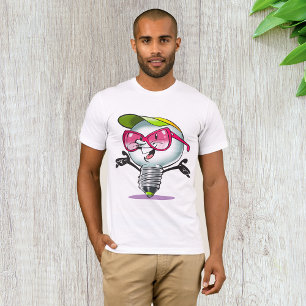 Cartoon Lightbulb Mannen T-shirt