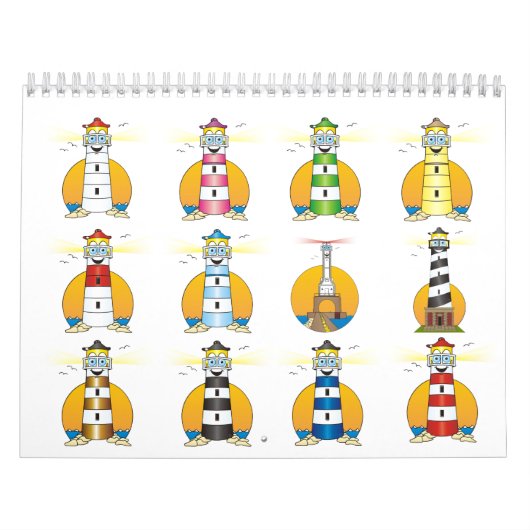 Cartoon Lighthouse Kalender (Hoes)