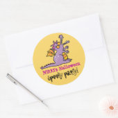 Cartoon Lila Paarse Magic Dragon Halloween Party Ronde Sticker (Envelop)