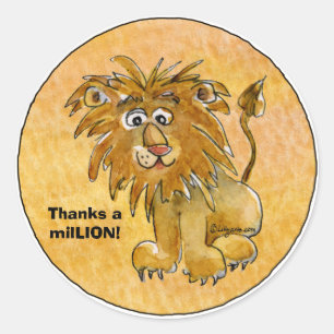 Cartoon Lion Bedankt milLION Aangepaste stickers