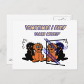 Cartoon Lion Briefkaart (Voorkant / Achterkant)