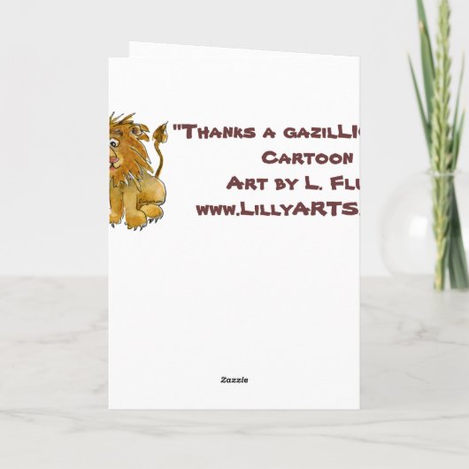 Cartoon Lion dank je wel kaarten (Achterkant)