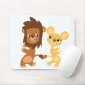Cartoon Lion en Lioness dansende mousepad Muismat (Met muis)