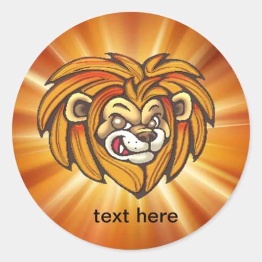 Cartoon Lion Face Wildlife Stickers (Voorkant)
