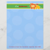Cartoon Lion Fun Personal Custom Letterhead Briefhoofd Ontwerp (Voorkant)