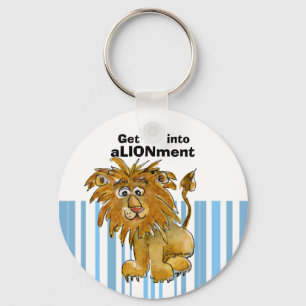 Cartoon Lion Ga naar ALIONment Sleutelhanger
