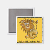 Cartoon Lion gepersonaliseerde magneten (Voorkant / Achterkant)