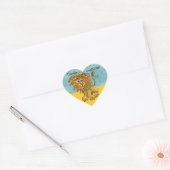 Cartoon Lion Heart Hartelijk dank Sticker (Envelop)