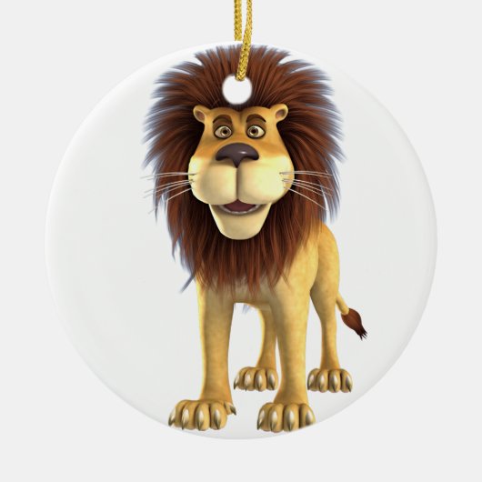 Cartoon Lion Keramisch Ornament (Voorkant)