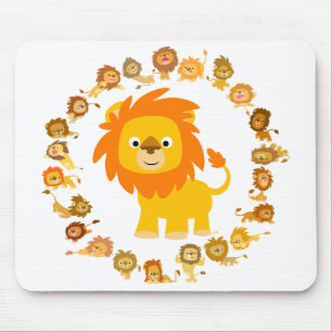 Cartoon Lion Mandala mousepad Muismat