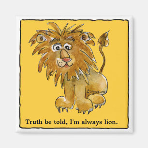 Cartoon Lion Personalized Magnets Magneet