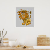 Cartoon Lion Poster Print (Keuken)