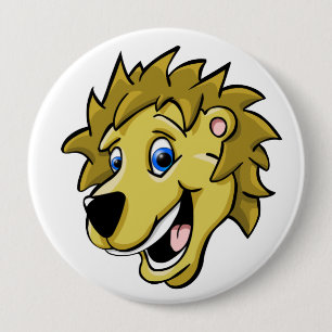 Cartoon Lion Ronde Button 4,0 Cm