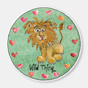 Cartoon Lion Ronde persoonlijke magneten