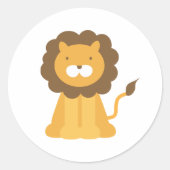 Cartoon Lion Ronde Sticker (Voorkant)