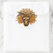 Cartoon Lion Ronde Sticker (Tas)