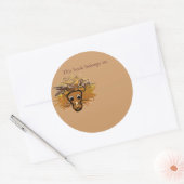 Cartoon Lion Ronde Sticker (Envelop)