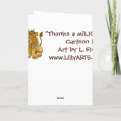 Cartoon Lion Wenskaart Bedankkaart (Achterkant)